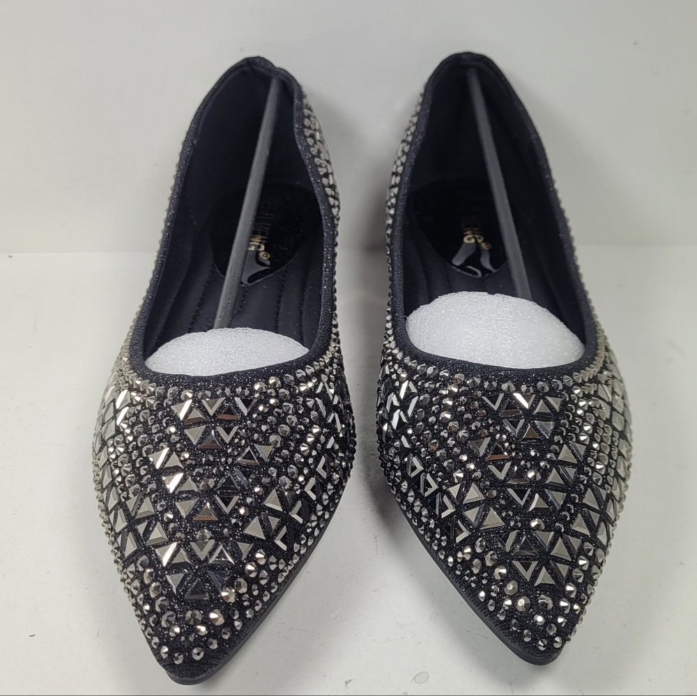 Elegant Rhinestone Studded Pointed Toe